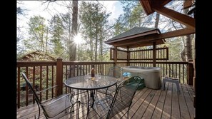 Outdoor seating with Hot Tub 