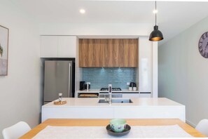 Everything you need for cooking at home is provided at this beautiful townhouse