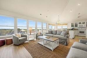 Living Area with Deck Access on Second Level
