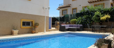 Large private pool and seating area