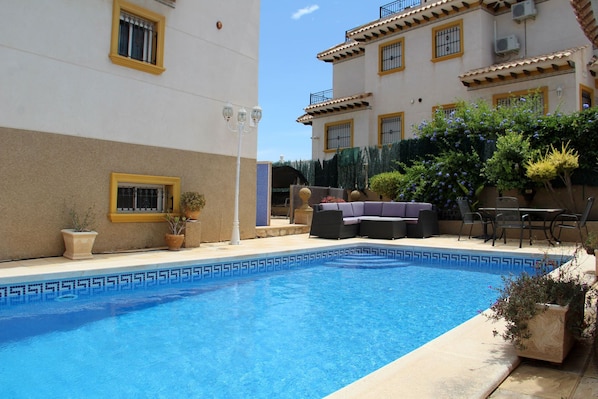 Large private pool and seating area