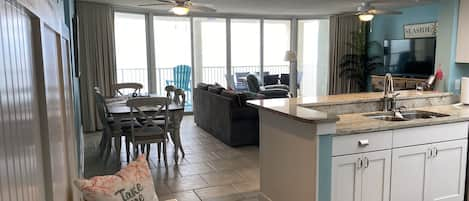 view of living room- dinning area