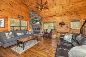 Smart TV, gas fireplace