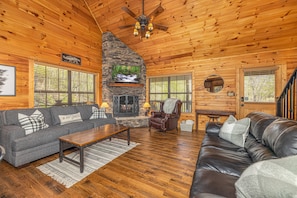 Smart TV, gas fireplace