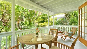 Private Porch Overlooking Molly Parker's Butterfly Garden