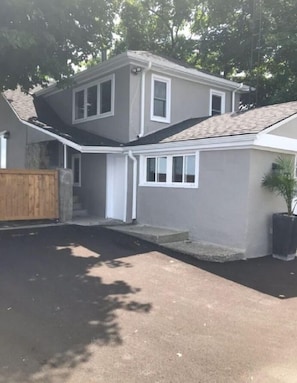 Main entrance to home at the side of the house