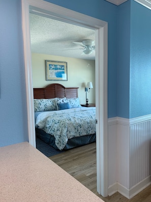 Master bedroom off living area.