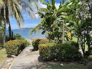 Path to the Semi-Private Beach with Outdoor Shower to wash the sand off!