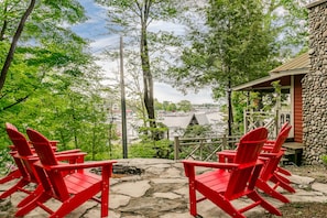 Fire pit between Big Red and The Lookout - amazing views of the Saugatuck Harbor