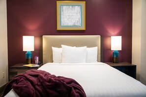 Drift to sleep in a comfortable bed after a wonderful day outside.