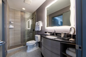 Get ready for your day in the lovely bathroom.