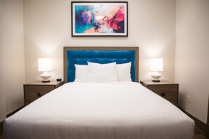 Drift to sleep in a comfortable bed after a wonderful day outside.