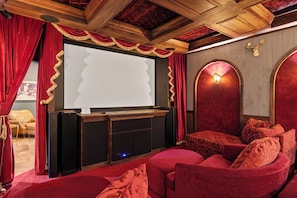 Movie nights are taken to an entirely new level in the posh screening room .