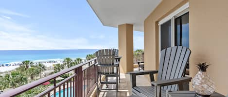 Huge Wraparound Balcony overlooking the pool and gulf of Mexico.
