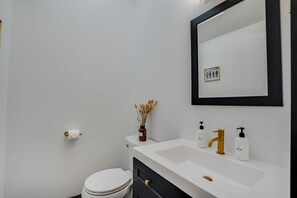 Bathrooms are newly renovated with modern finishes