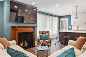 Great Room, Living Room & Kitchen 
Natural Gas Fireplace
