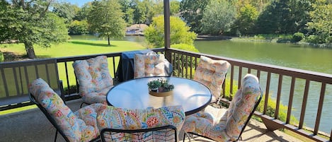 Sit and relax under our covered deck