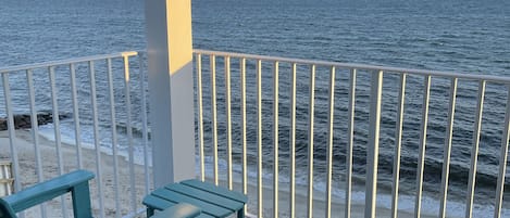 Balcony off kitchen facing ocean