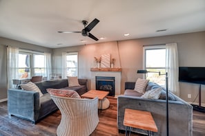 Living room. TV rolls to any location.