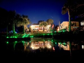 Backyard at night