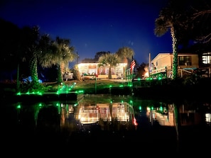 Backyard at night