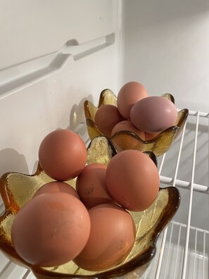 Fresh Farm eggs from our free range chickens.