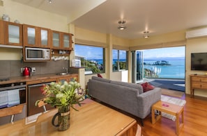 Apartment 1 of 2 - kitchen-living-dining with superb views