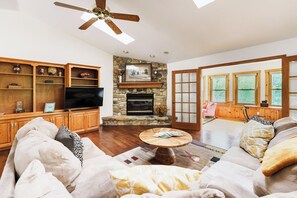 Living room with access to the sunroom