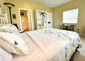 Relax in your queen bed after a long day at the beach.