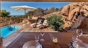 Dining area. Patio with view