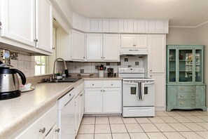 Well stocked kitchen has everything you need to make a meal