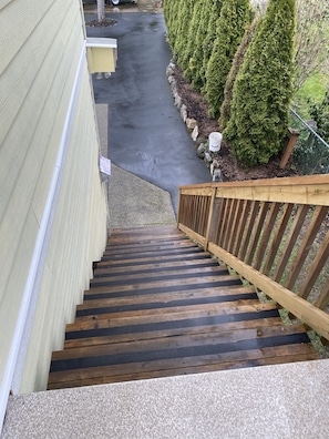 Stairs up to the Carriage House