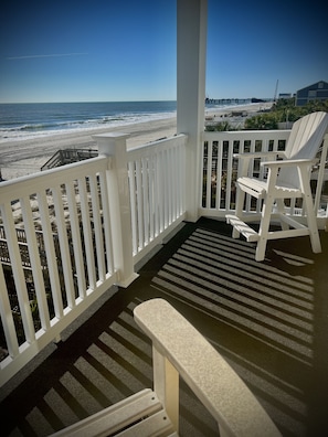 Our large and VERY private, oceanfront balcony.

Pier is only a short walk away!