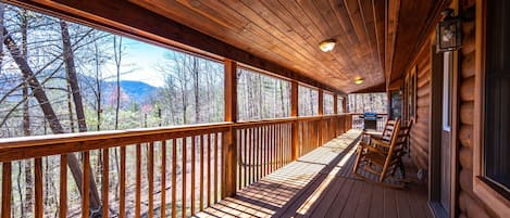 Savor the mountain views from the privacy of your wrap-around-porch!