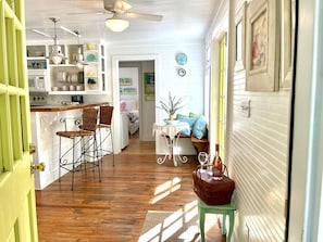 Cottage Entry - cutest eat at kitchen bar!