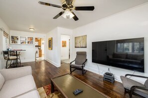 75" TV with upgraded cable package