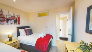 Bedroom 2 can be configured as a super-king or two singles.