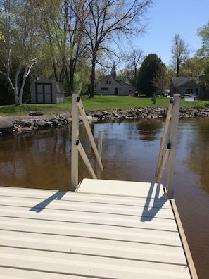 pier ladder to sandy bottom