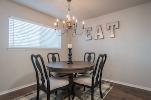Nice Dining Room with a table that can expand to seat 6