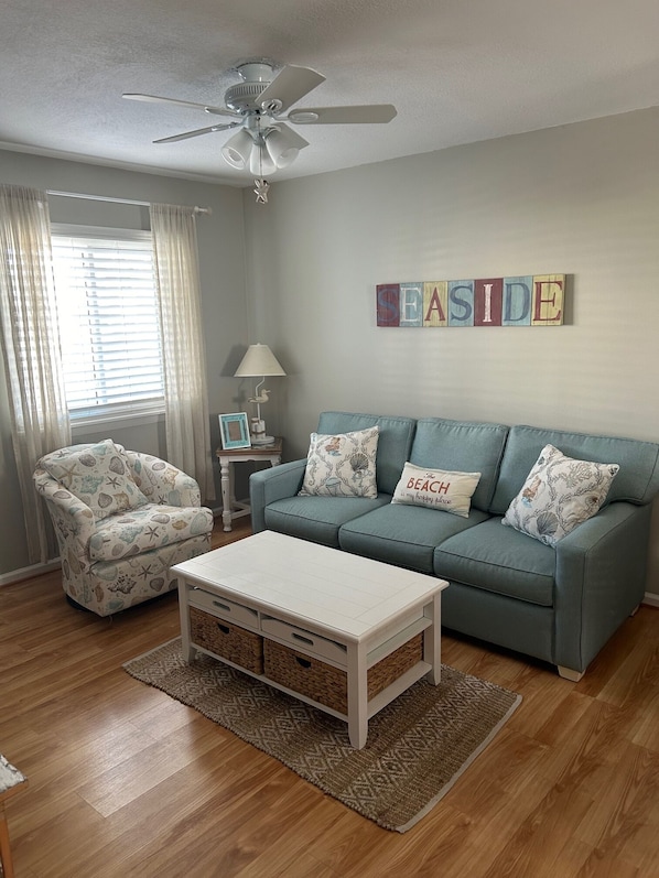 living room with pull out couch