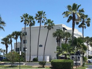 West end of building as you drive up