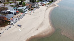 Our beach keeps growing and the water remains shallow as you walk in! 