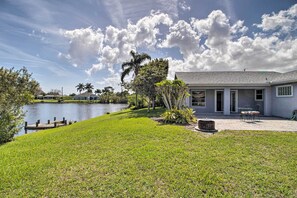 Backyard | Private Dock | No Swimming Or Boating In Lake