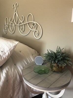 Courtyard view bedroom.