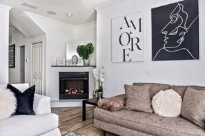 Relax and enjoy this fireplace that's ready to go, just turn it on for an easy no-fuss fireplace that will actually warm you up for those romantic evenings.