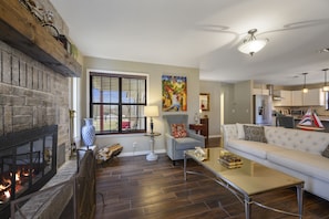 Formal living room opens up to the kitchen