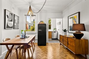 The large dining room, kitchen and retro fridge! Photography by Love Space Photography, NSW, Australia.