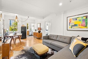 The large living room with sofa bed, dining room and kitchen! Photography by Love Space Photography, NSW, Australia.