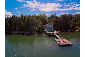 Aerial view of the house