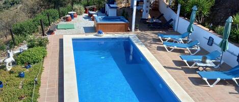 Looking down to the Pool at Vine Ridge Retreats